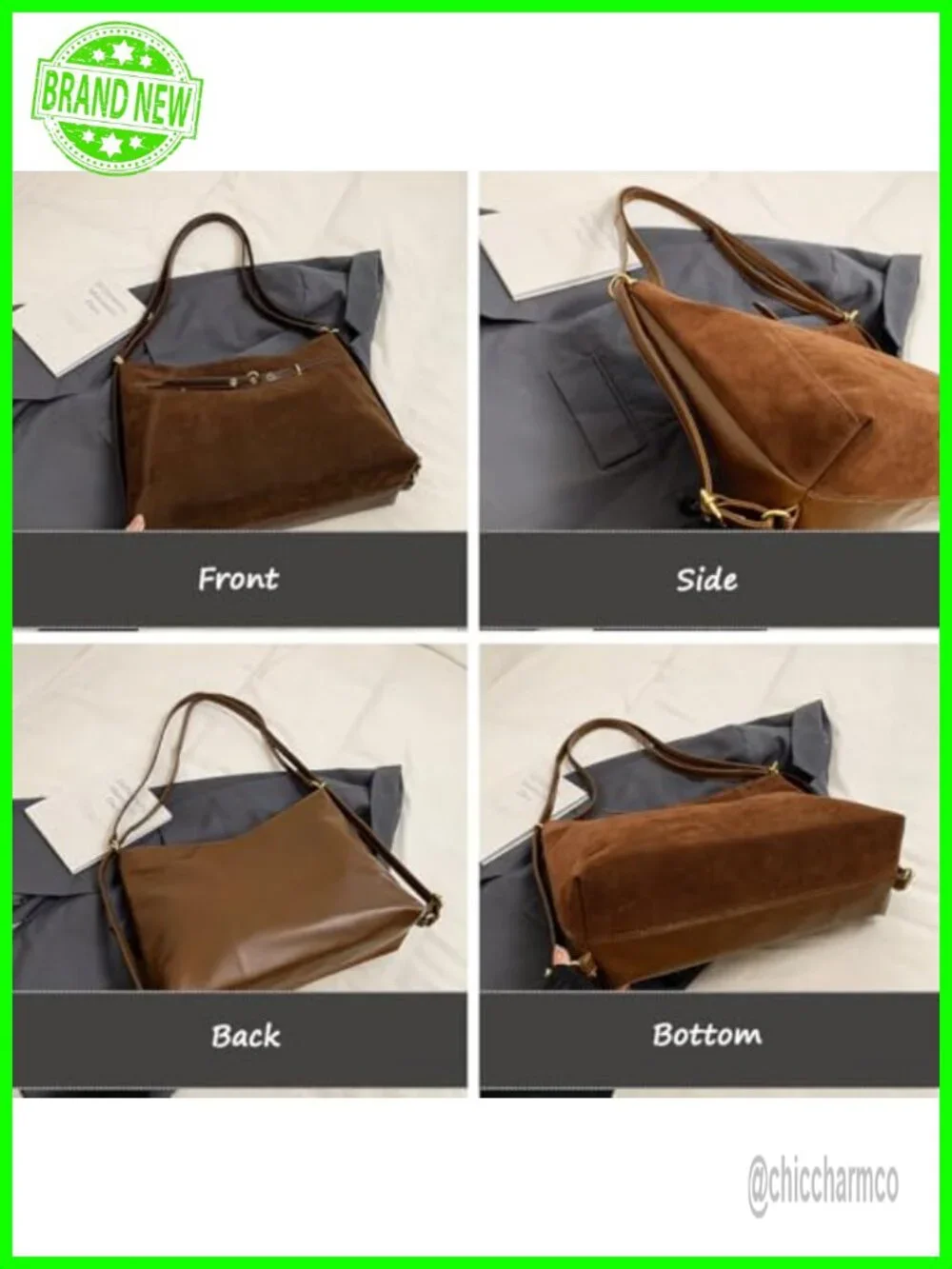 Vintage Slouchy Suede Tote Hobo Bag Convertible Backpack Crossbody Purse